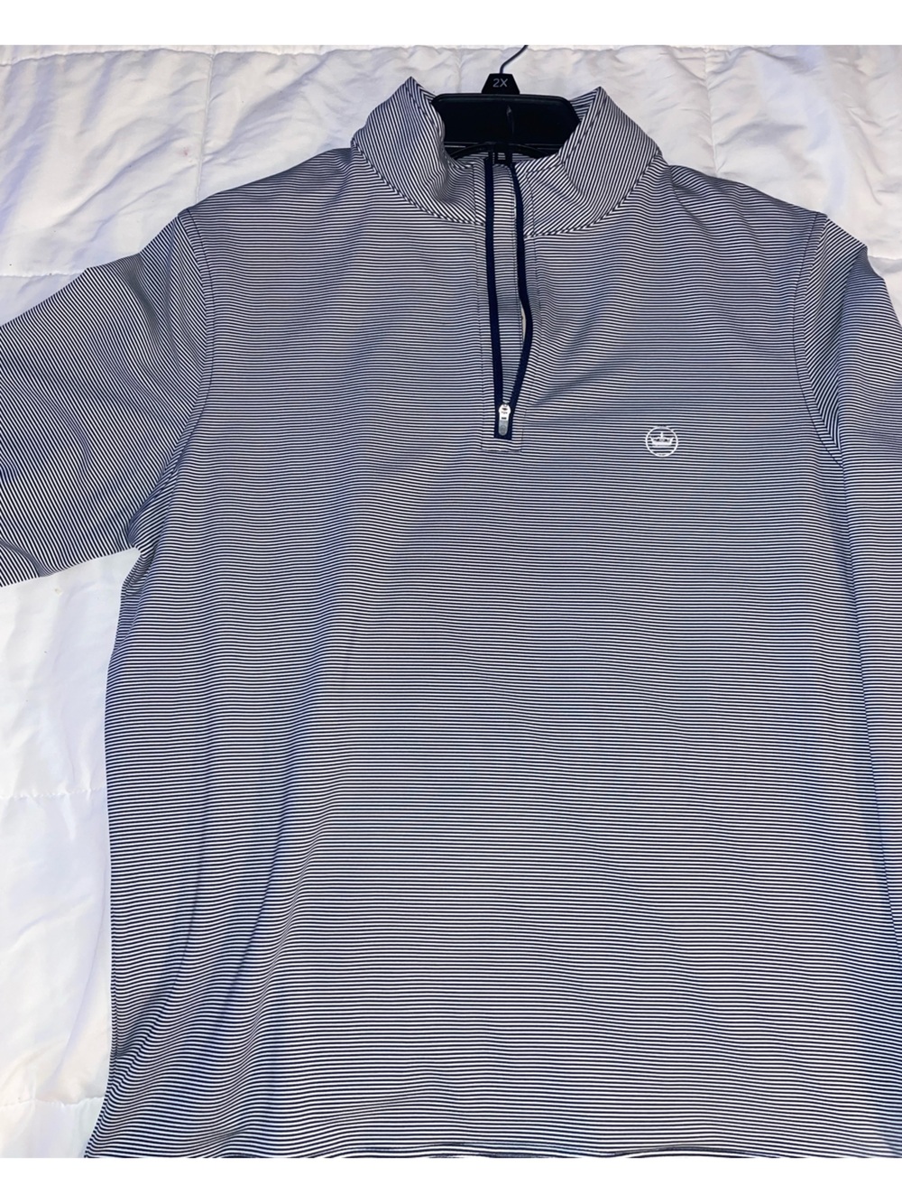 NWT 🏷️ Peter millar Perth sugar stripe performance quarter Zip